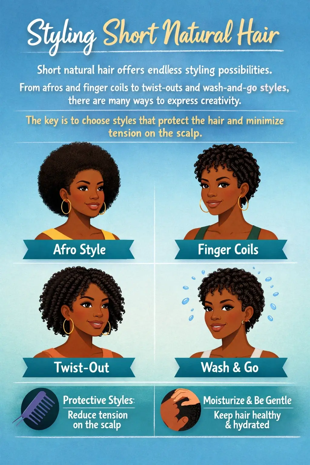 How to take care of my short natural hair at home
